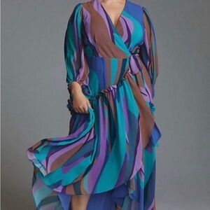 Anthropologie Hutch Nina Wrap High Low Dress